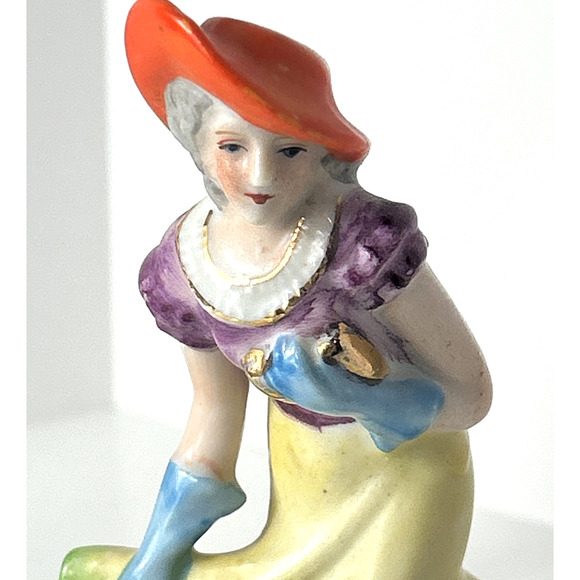 2 Vintage Dancing Lady Occupied Japan Figurine 6" Ceramic Statue 1940s Rare - Picture 13 of 13
